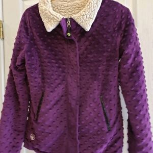 Limeapple Minky Dot with Sherpa winter jacket